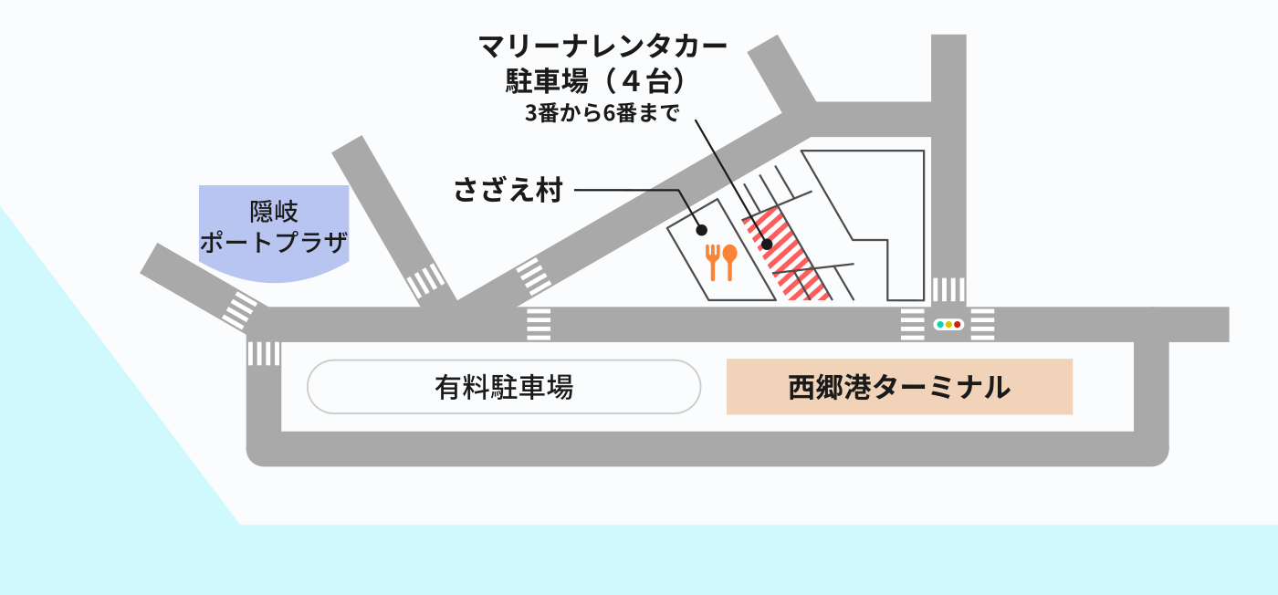 西郷港駐車場地図